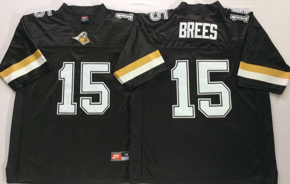 Men Purdue Boilermakers 15 Brees Black Nike 2025 NCAA Jersey